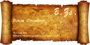 Baum Zsombor névjegykártya